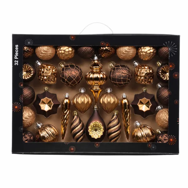 Kit de d�coration de sapin (32 pi�ces) Harmonie Brun caf�
