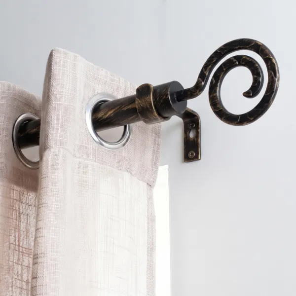 Kit de barra de cortina extensible (L120 - L210 cm / D19 mm) Demeure Negro