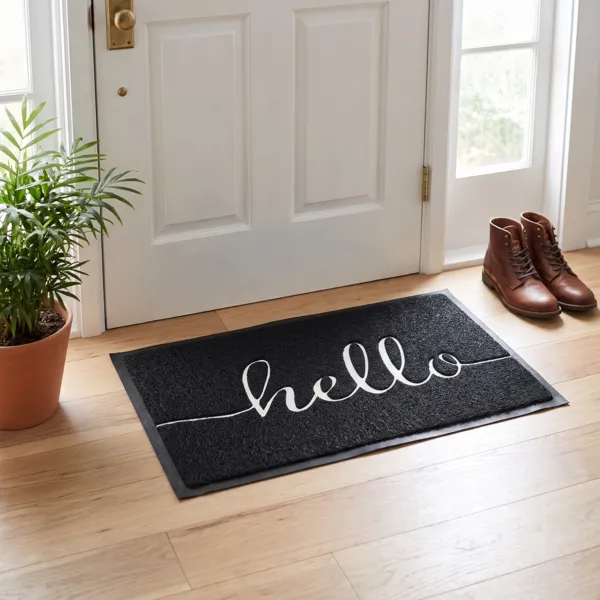 Felpudo antideslizante para la entrada (45 x 75 cm) Hello Blanco