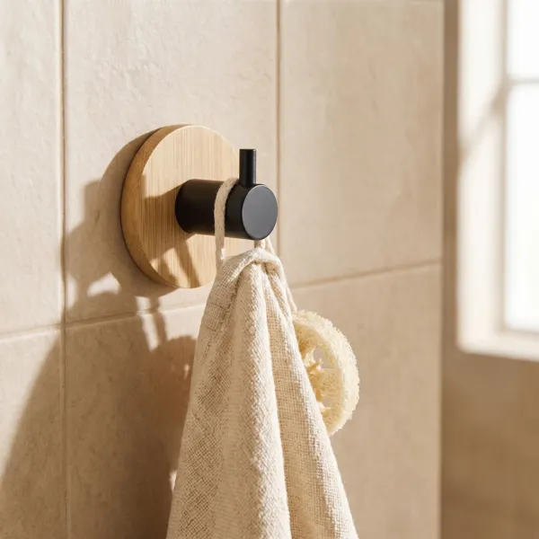 Percha adhesiva 3M bamb� (D4.5 cm) Negro