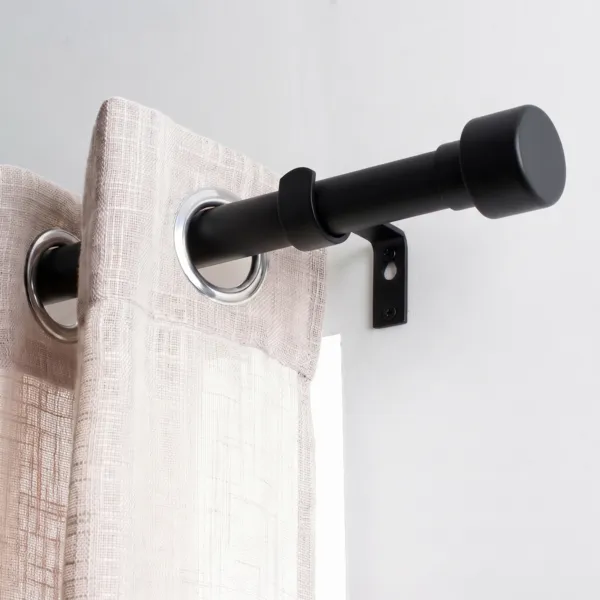 Kit de barra extensible (L210 - L380 cm / D19 mm) Palermo Negro mate