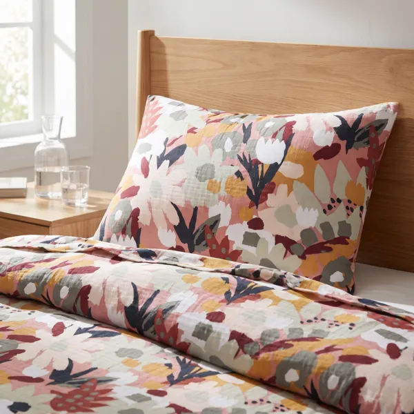 Funda de almohada rectangular en gasa de algod�n (50 x 70 cm) Azel Multicolor