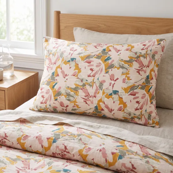 Funda de almohada rectangular de gasa de algod�n (50 x 70 cm) April Multicolor