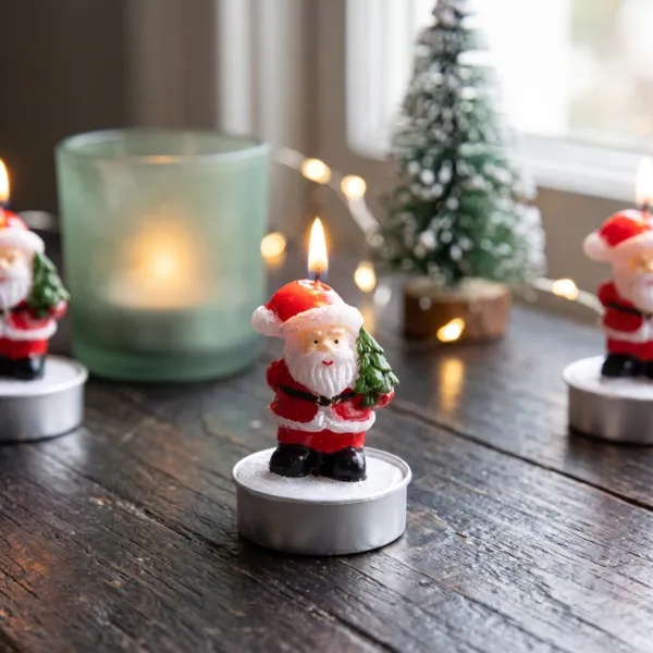6er Set Kerzen Santa Rot