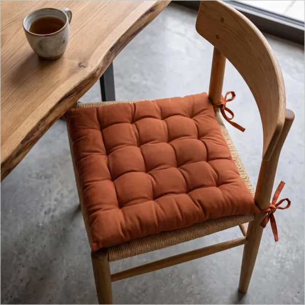 Coussin de chaise carré coton (40 x 40 cm) Pixel Terracotta