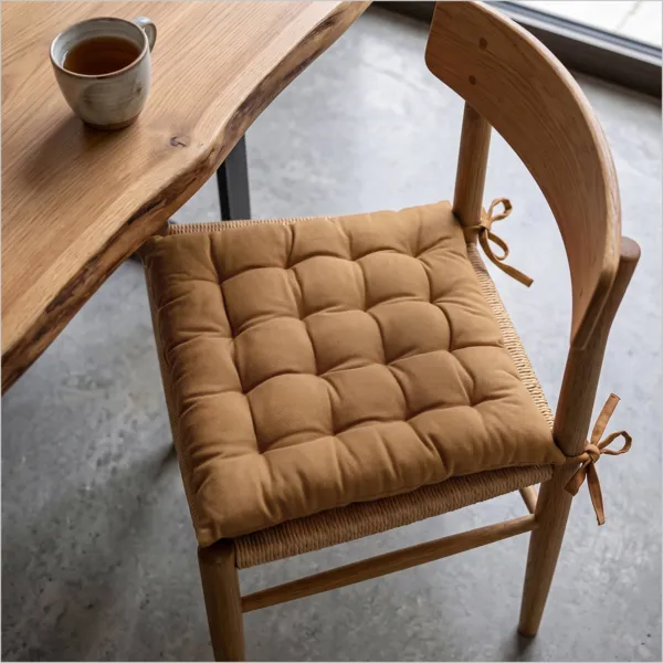 Coussin de chaise carré coton (40 x 40 cm) Pixel Camel