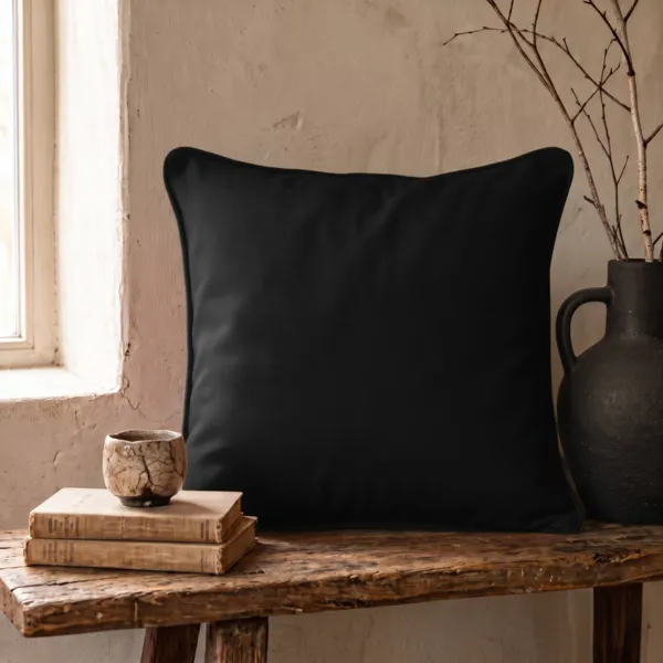Coussin carr� coton (60 x 60 cm) Pixel Noir