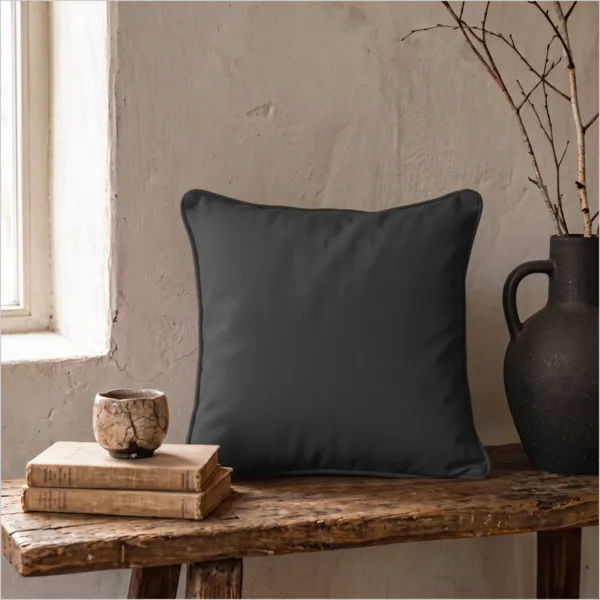 Coussin carr� coton (40 x 40 cm) Pixel Gris anthracite