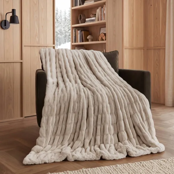 Kunstfellplaid (140 x 210 cm) Yari Beige