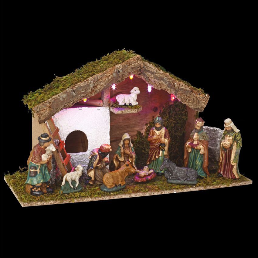 Krippen - Komplette - beleuchtete Saint-David Figuren Eminza & Weihnachtskrippe