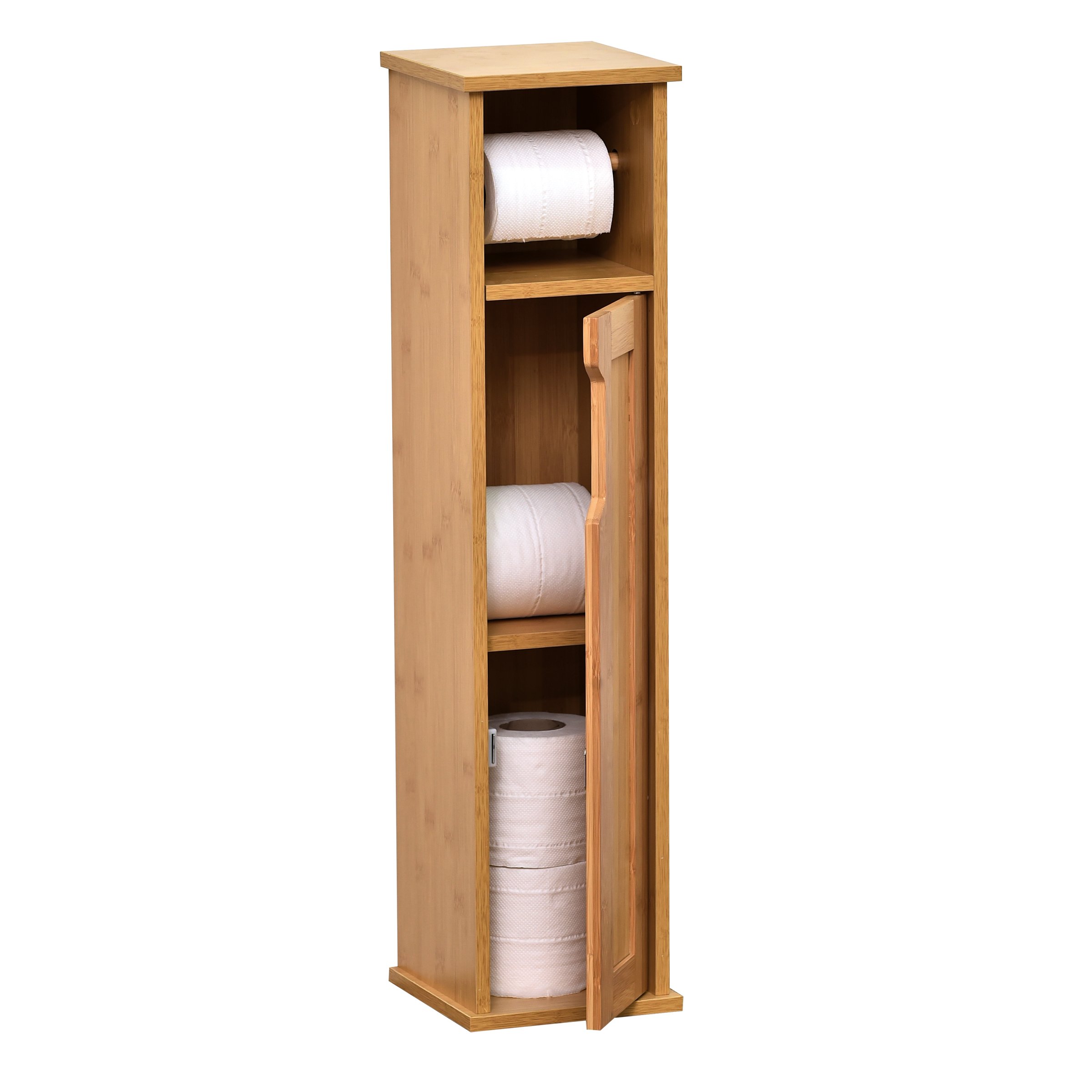 Meuble dérouleur papier toilette avec réserve Mahé Naturel - Déco salle de  bain - Eminza