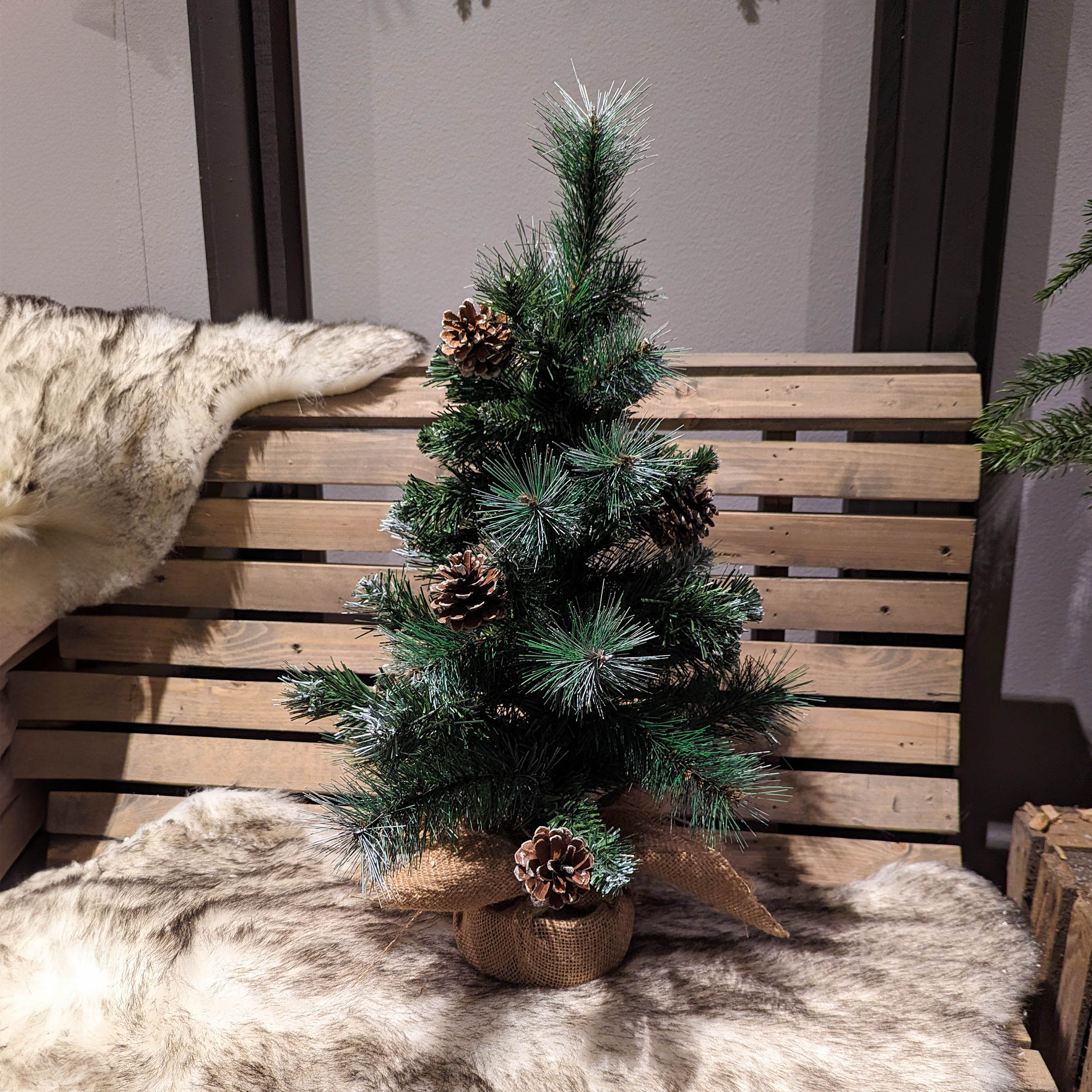 Sapin artificiel de Noël Sweden H60 cm Vert enneigé - Sapin et