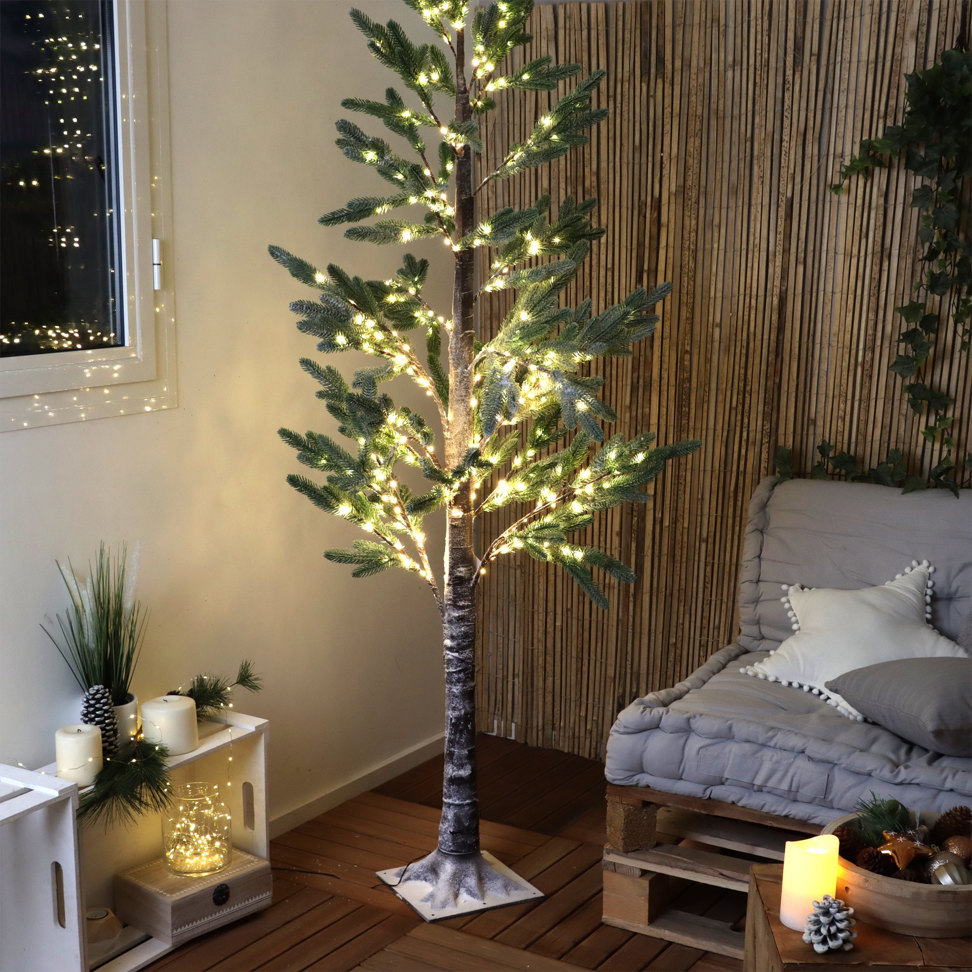 Sapin moderne lumineux Root H210 cm Blanc chaud - Sapin et arbre