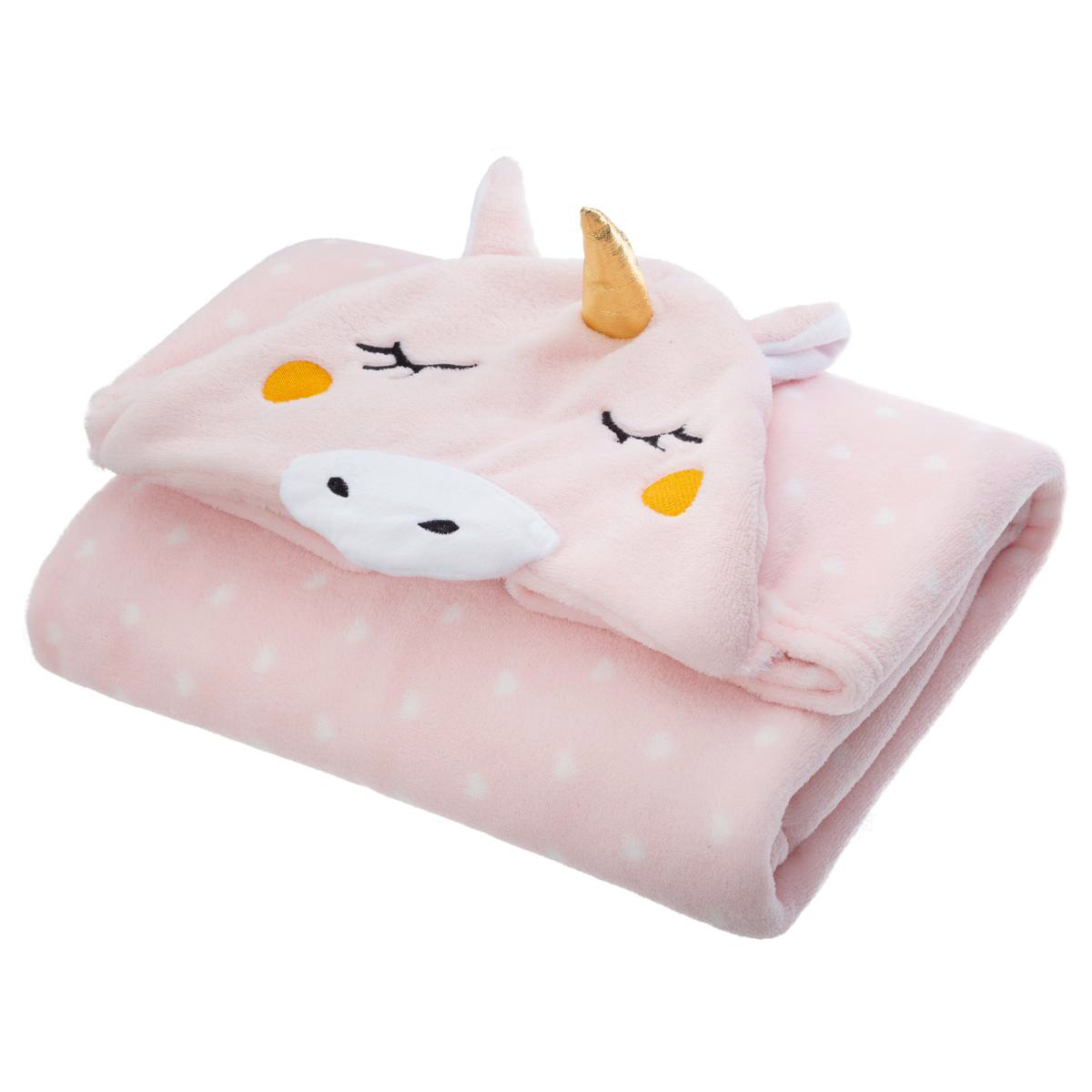 Doudou Licorne Avec Capuche Pour Enfant – Plaid Doux 90x100 Cm – Idéal Pour Bébé Et Petit Enfant
