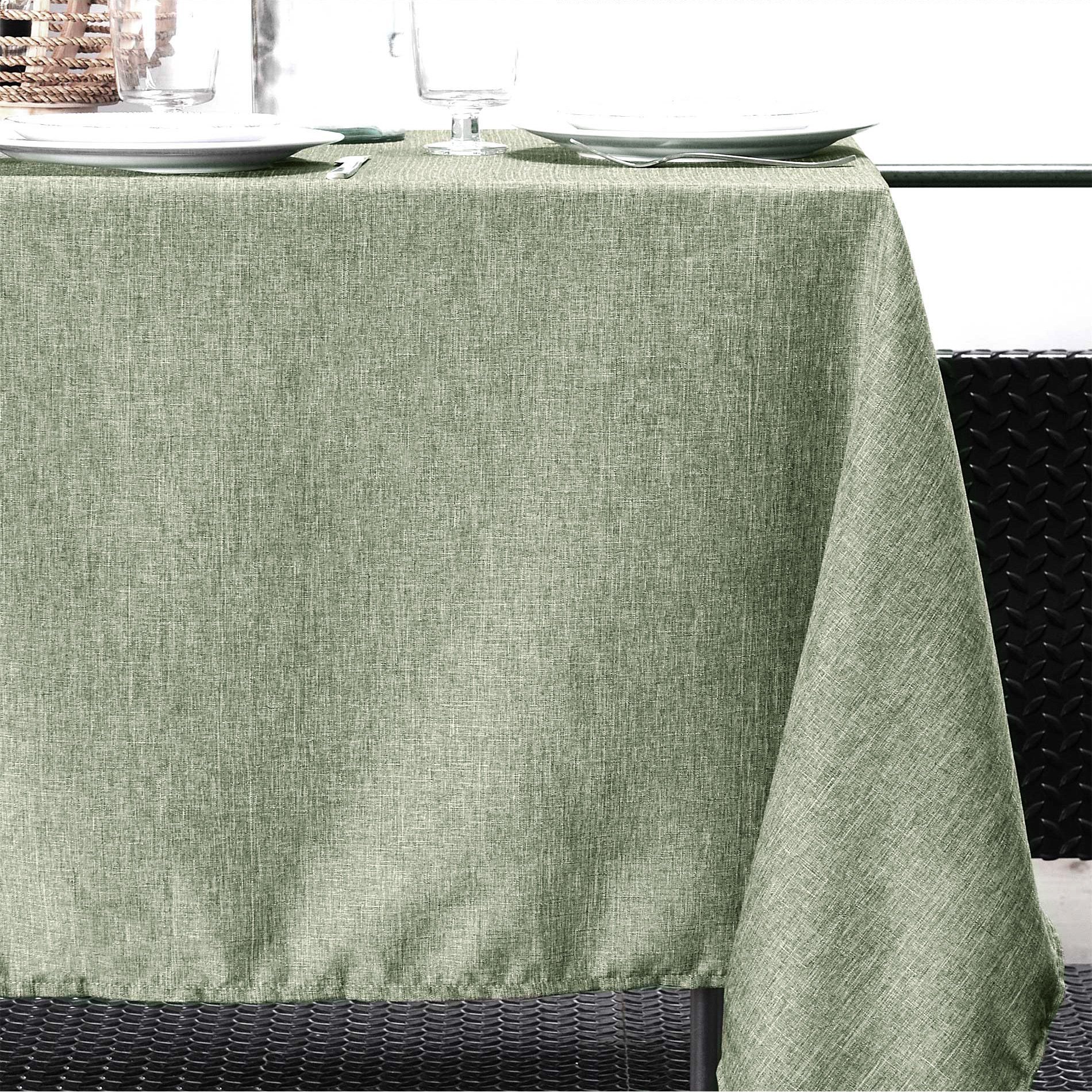 Tovaglia rettangolare (L240 cm) Bea Verde muschio - Biancheria tavola e  cucina - Eminza