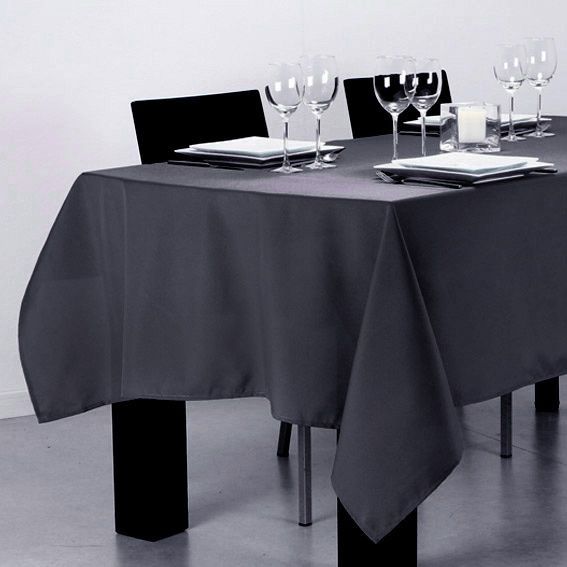 Rechteckige Tischdecke (L240 cm) mit Fleckschutz Lina Dunkelgrau -  Tischdecken & Co. - Eminza | Tischdecken
