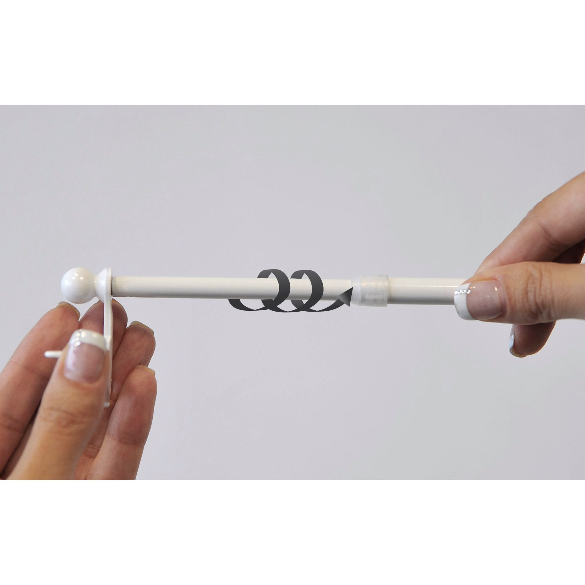 Tringle à Rideau Télescopique Sans Percage FALSKT – 50-80 Cm – Blanc – Diamètre 25 Mm – Pour Douche, Fenêtre, Balcon