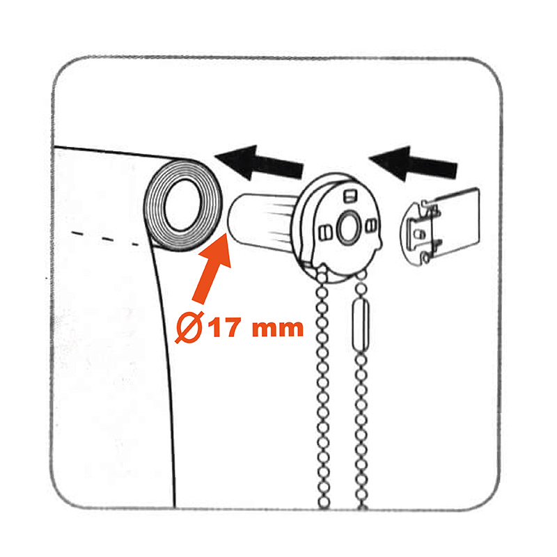 Mecanismo completo de estor para enrollar Blanco - Accesorio y barra para  cortina - Eminza