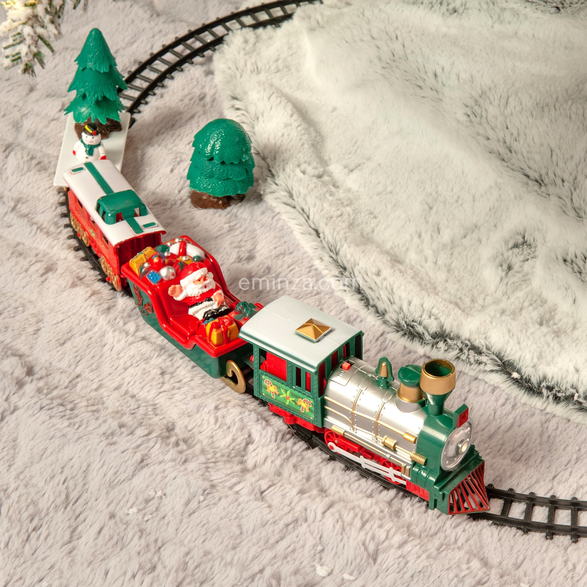 Train Electrique Noel,Train Jouet pour Enfants Train de Noël à Pile