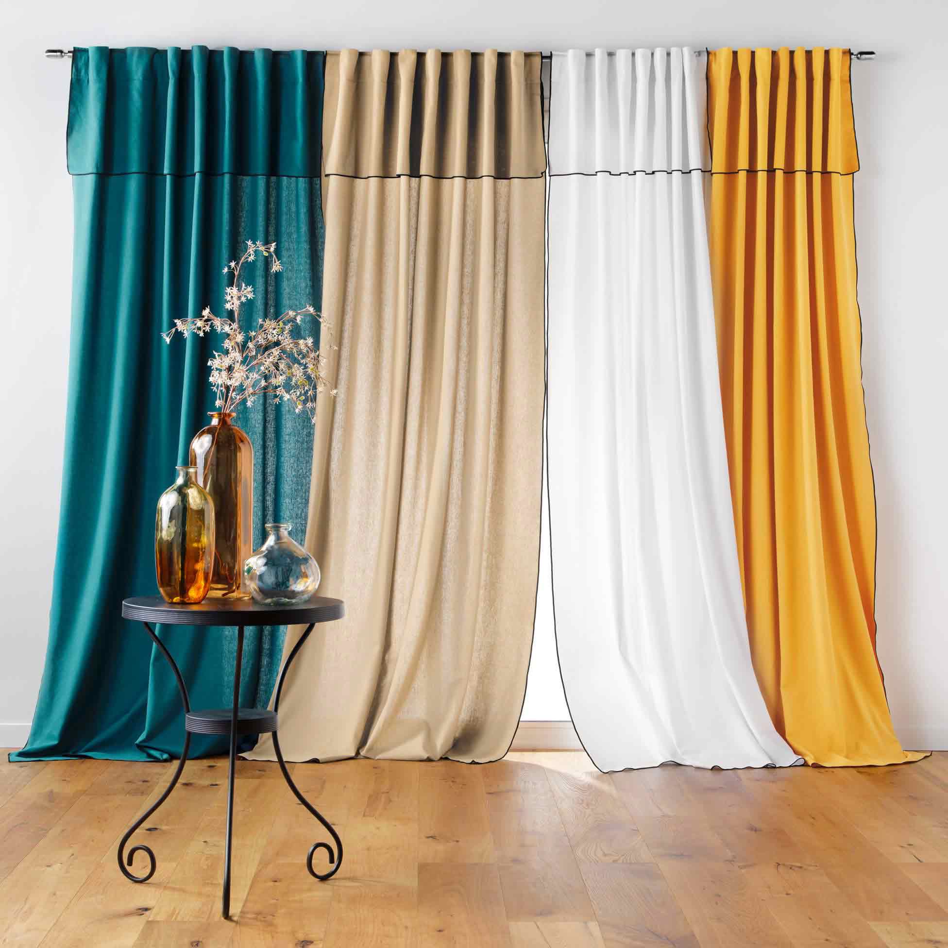 Tenda Douceur D'Intérieur Melisse Con Occhielli 140x240 Cm - Cotone E Poliestere Con Bordo Metallizzato