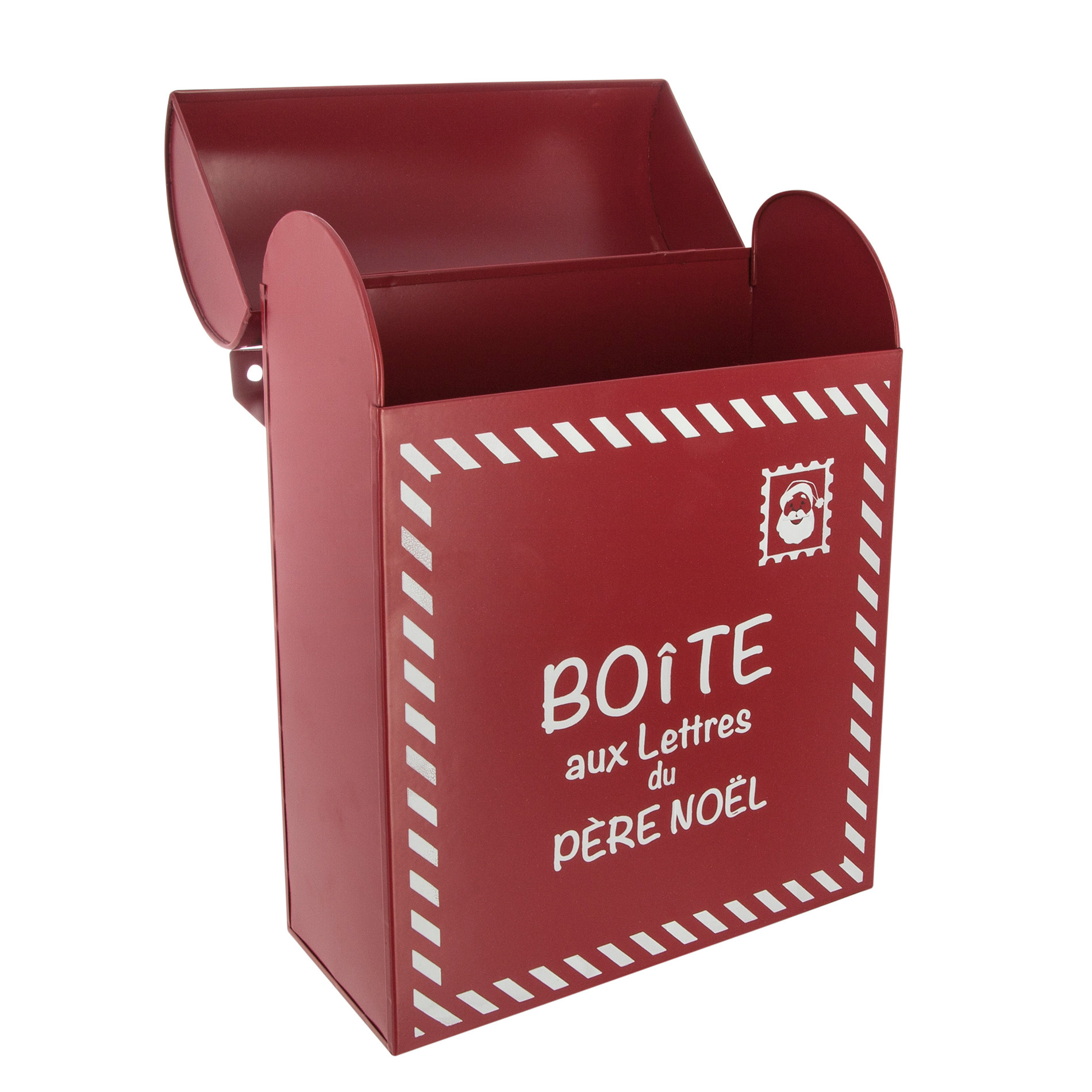 For Living - Décoration de Noël Boîte aux lettres en métal, rouge, 12 po