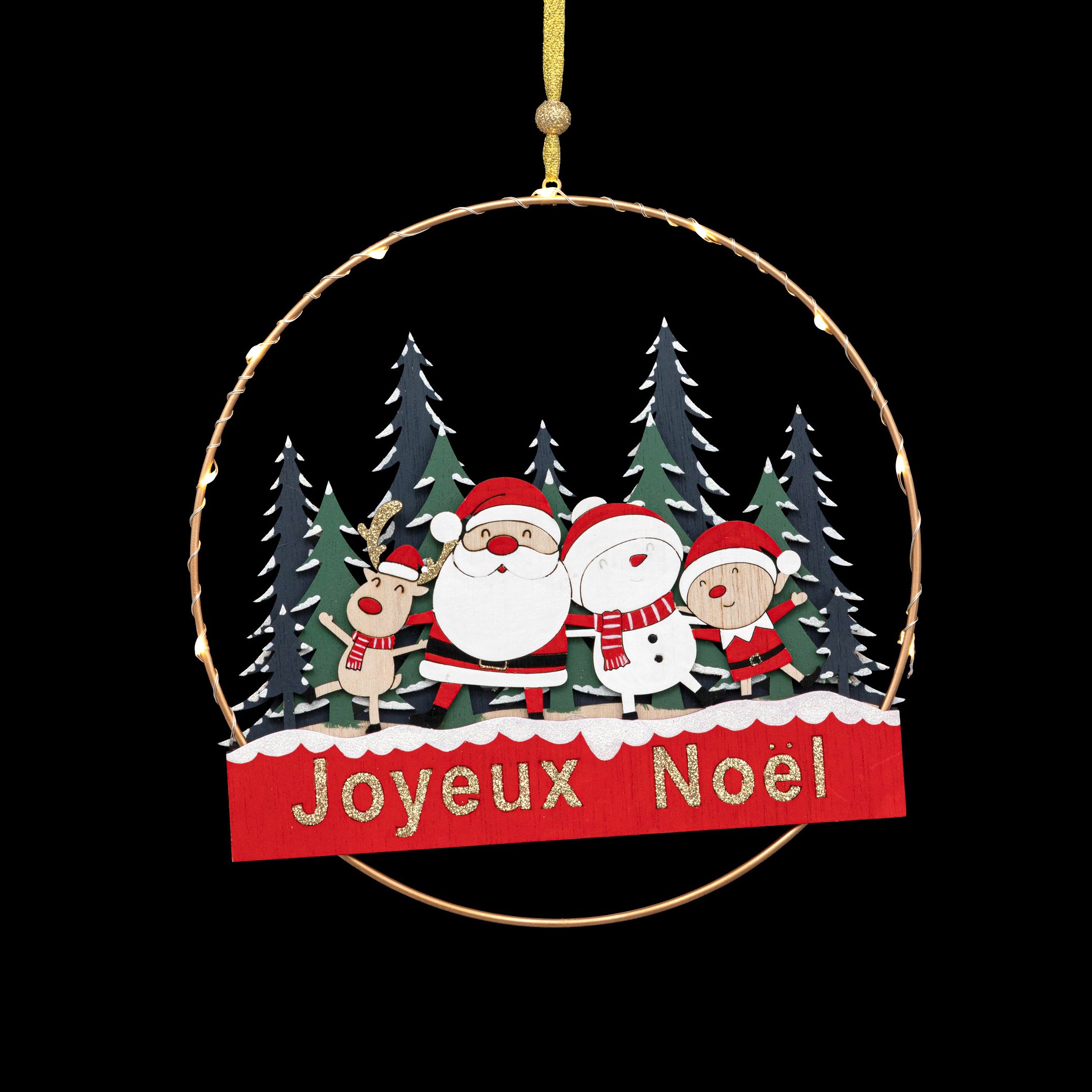 Suspension Joyeux Noël Rouge Déco de Noël pour la maison Eminza