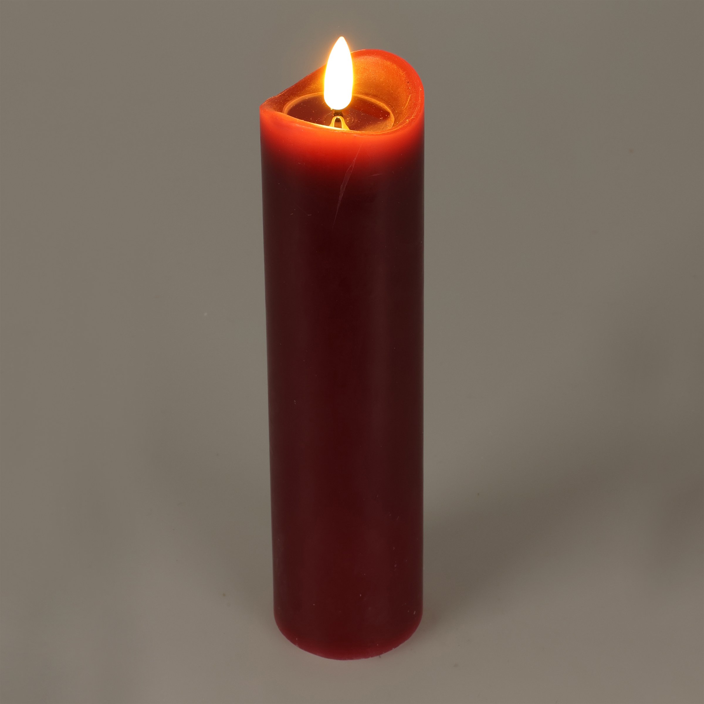 Bougie LED Axelle H15 cm Rouge - Décoration de table de fête - Eminza