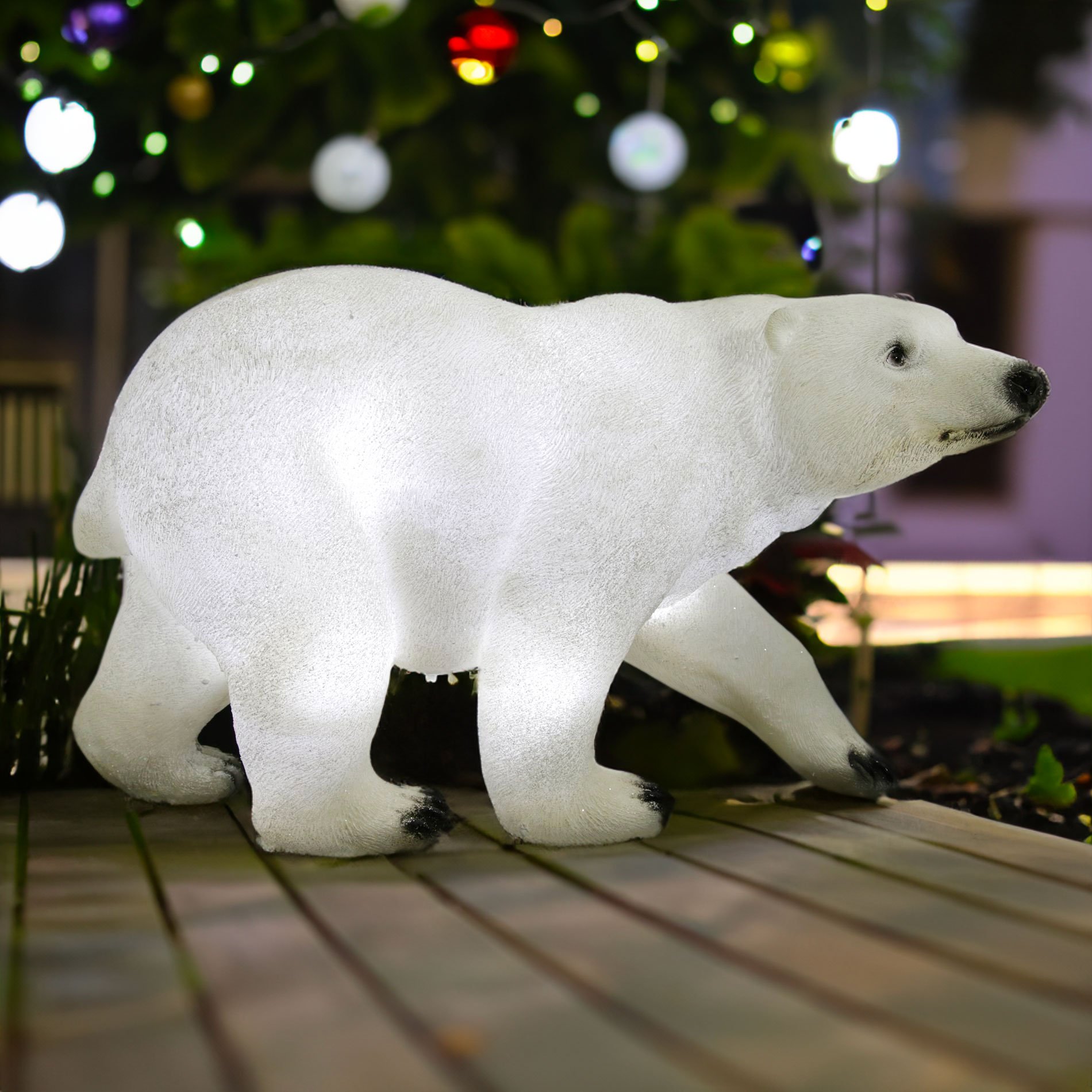 Ours lumineux Valentin Blanc froid 8 LED - Décoration lumineuse