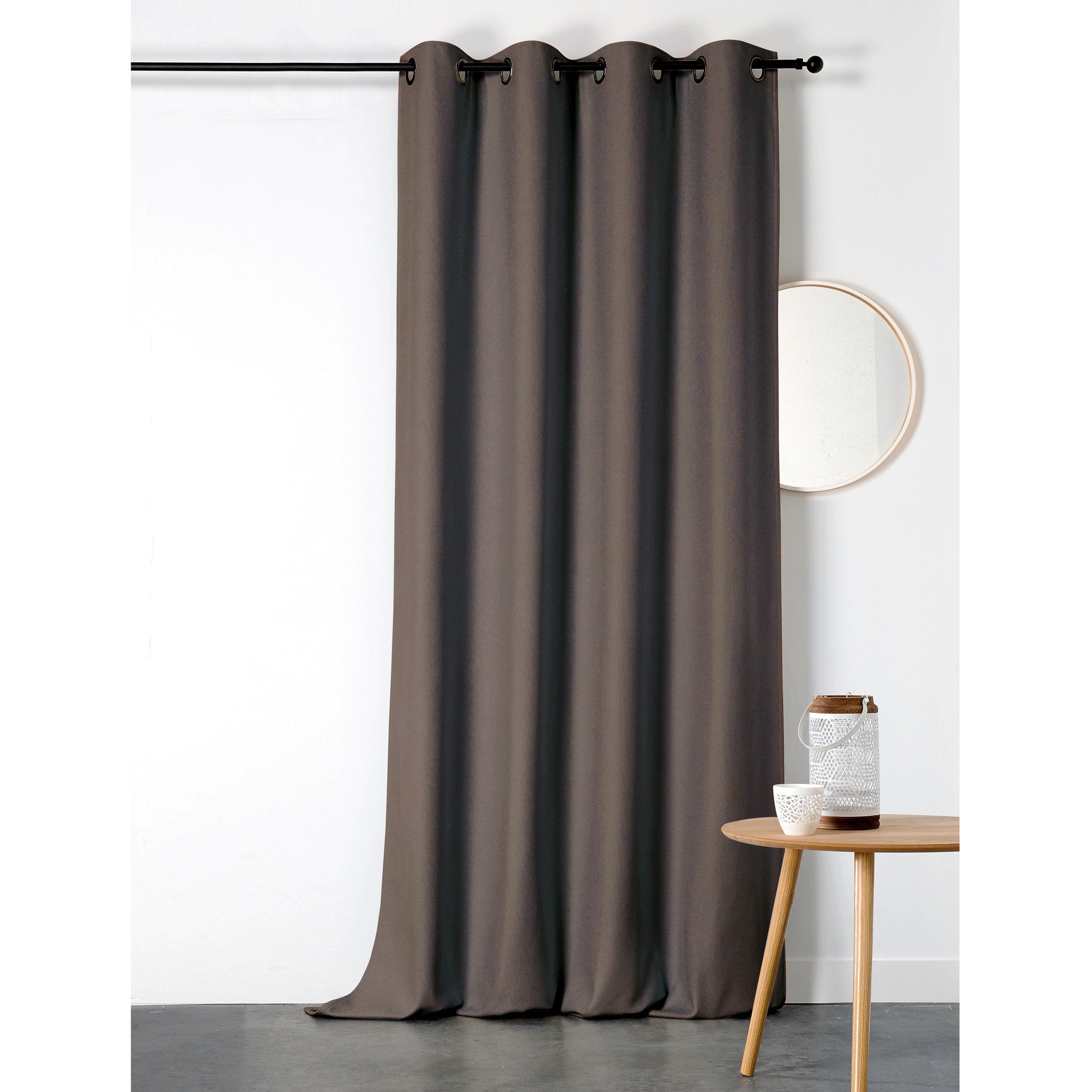 Tenda Oscurante Douceur D'Intérieur Adrina Con Occhielli - 140x280 Cm, 100% Poliestere, Colore Antracite - Perfetta Per Soggiorno E Camera Da Letto