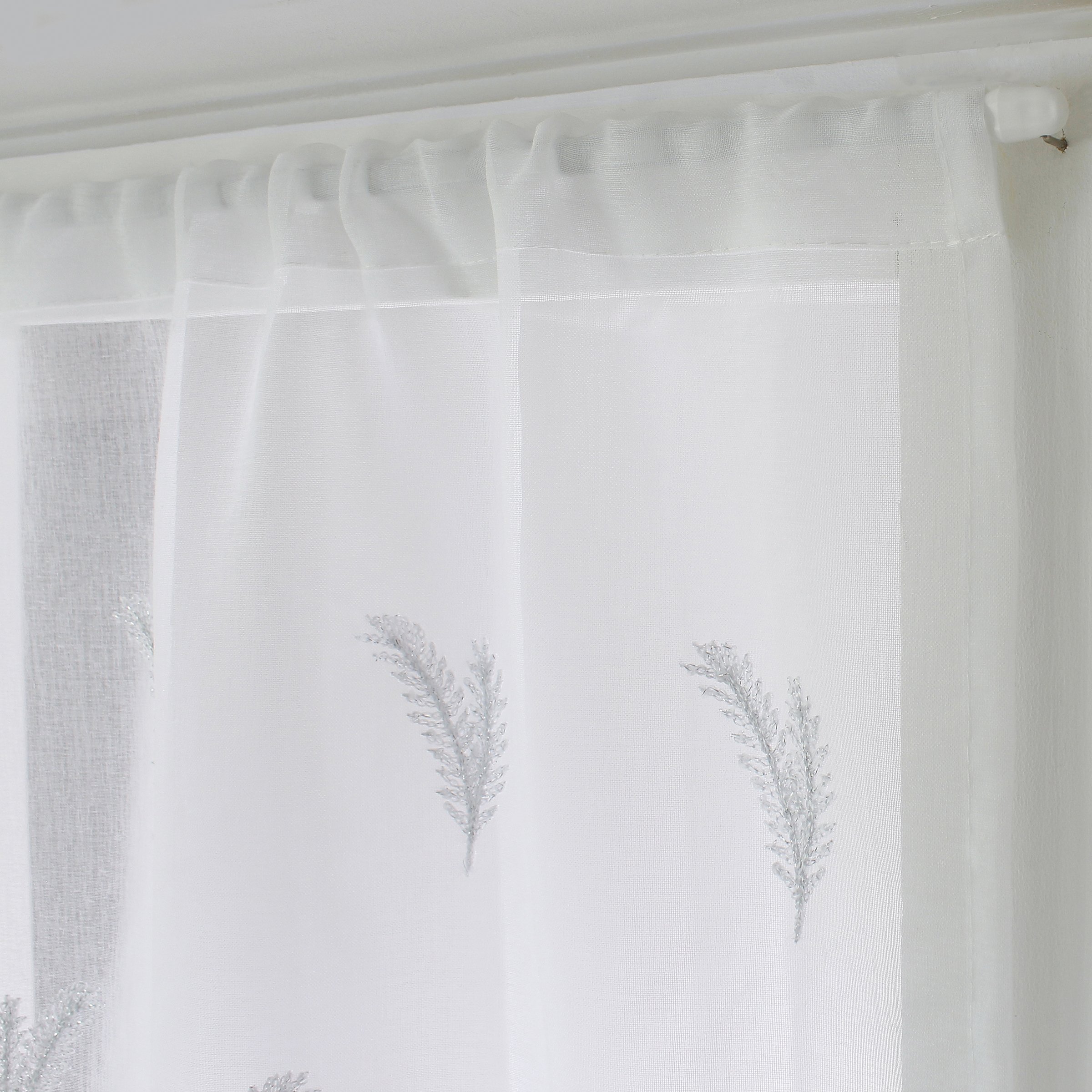 Visillo corto para ventana (60 x 90 cm) Candice Blanco - Cortina