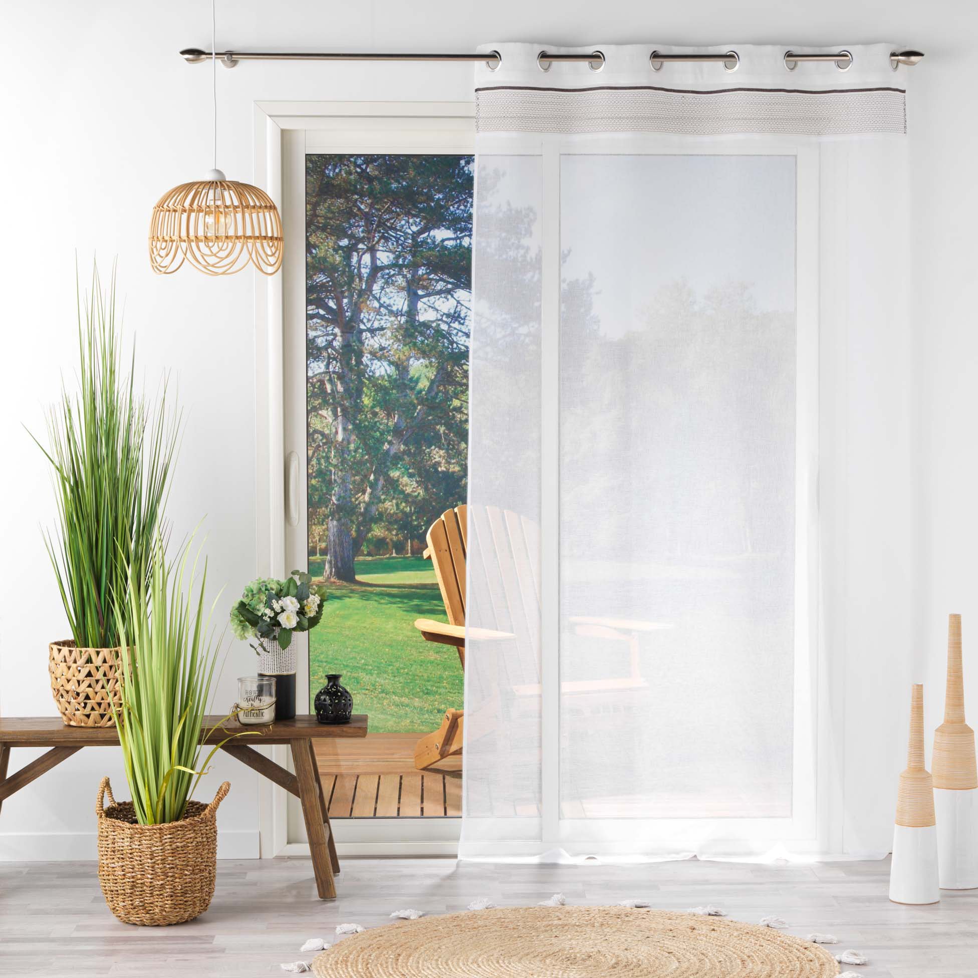 Visillo corto para ventana (60 x 90 cm) Candice Blanco - Cortina