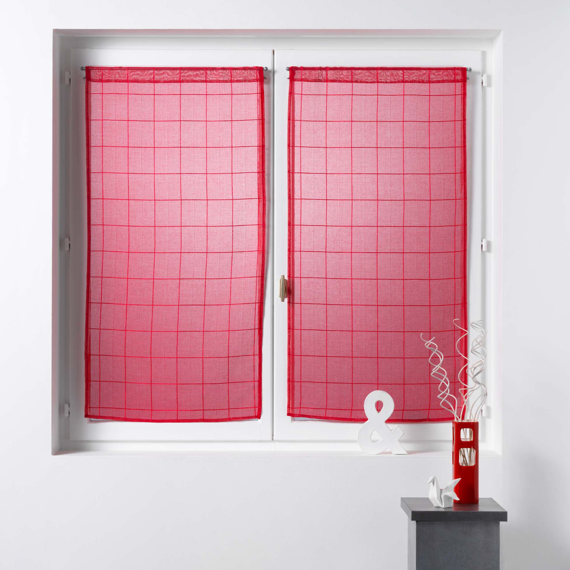 Douceur D'Intérieur Coppia Di Tende A Pacchetto – Milza Bianco – Voile Leggero In Poliestere Con Finitura A Occhielli (2 X 60 X 90 Cm)