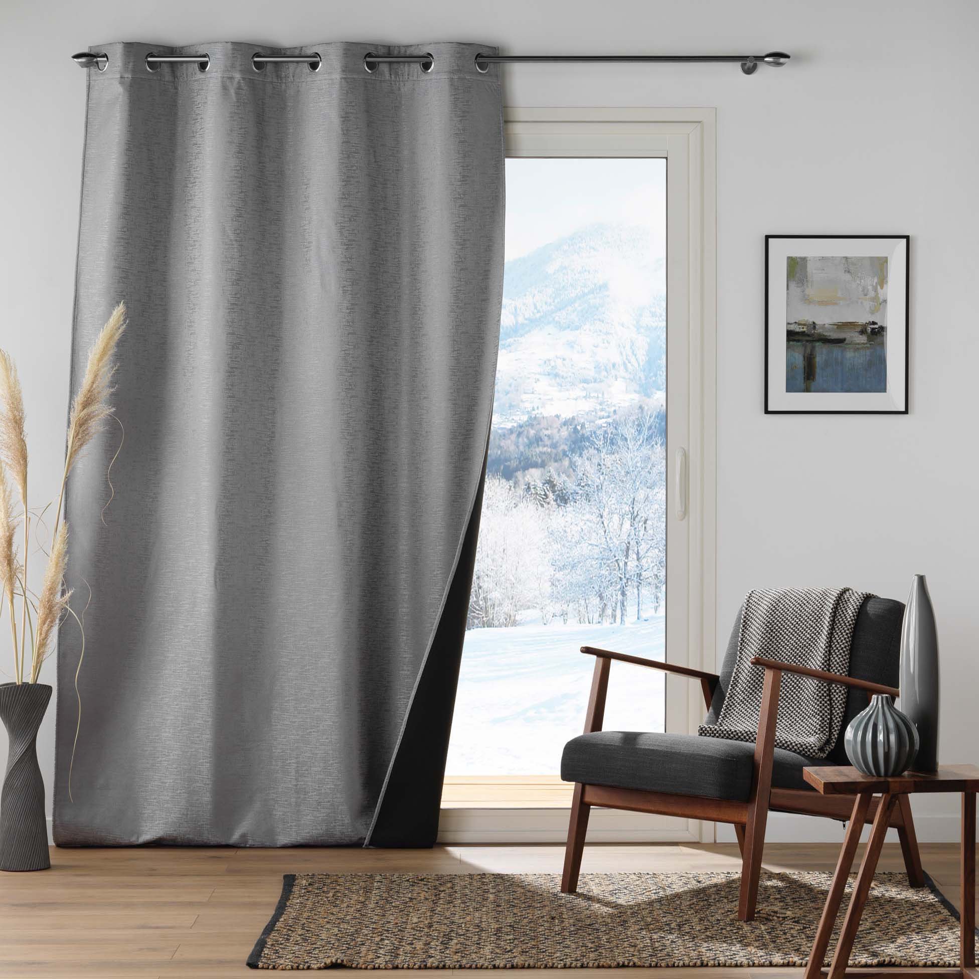 Douceur D'Intérieur Tenda Con Occhielli – Grigio Isolante – 140x260 Cm – 100% Poliestere
