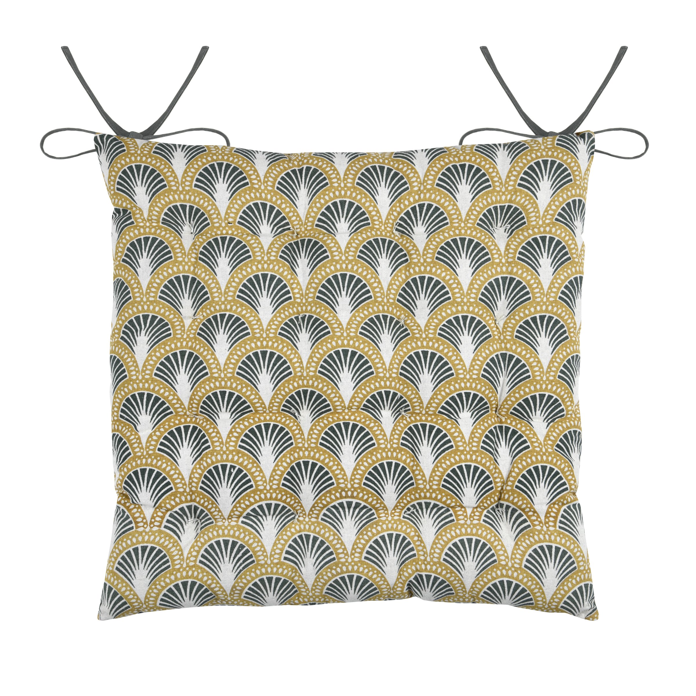 Cojín de suelo grande altura (40 x 30 cm) Bako Amarillo mostaza -  Decoración textil - Eminza