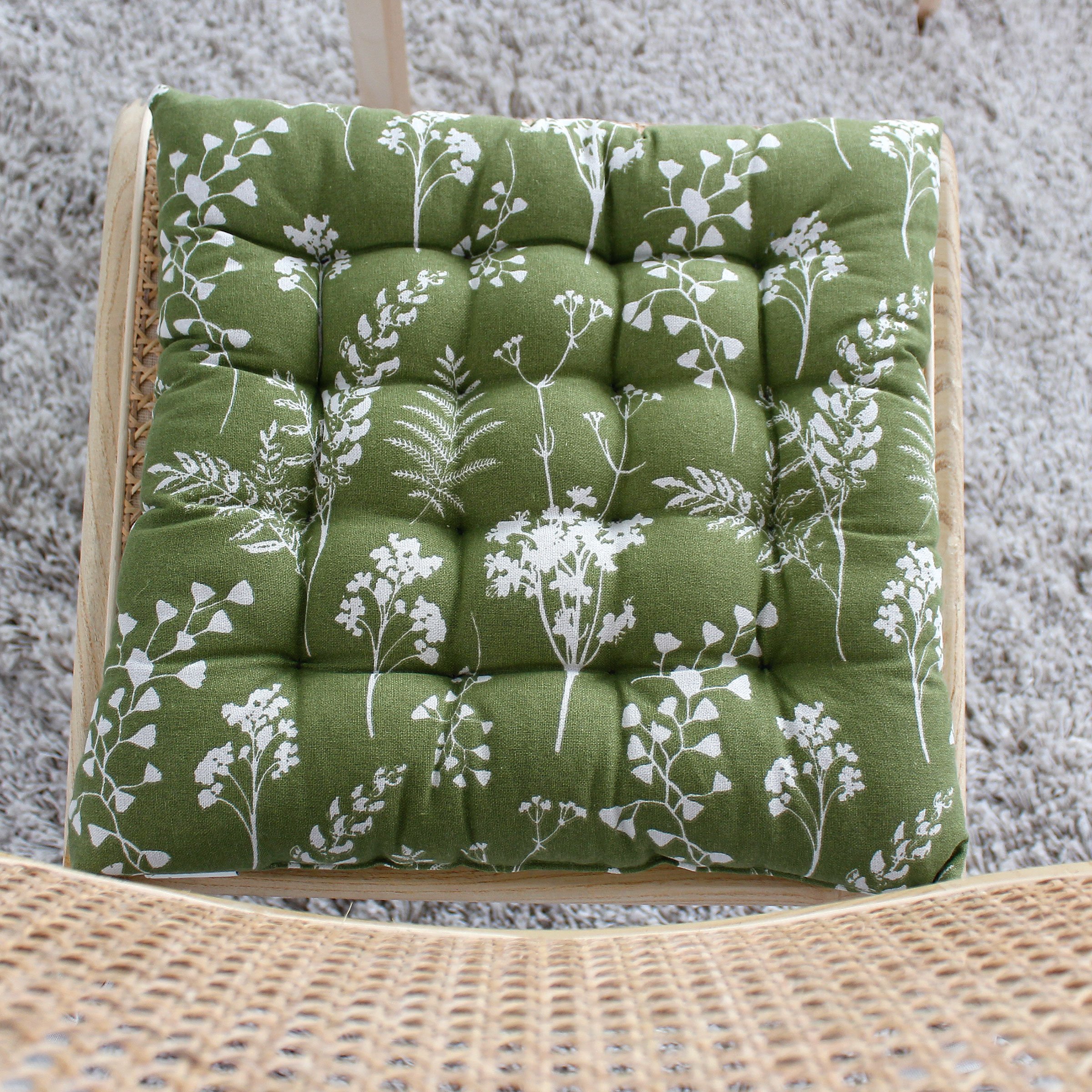 Galette de chaise - 38 x 38 cm - Motif floral