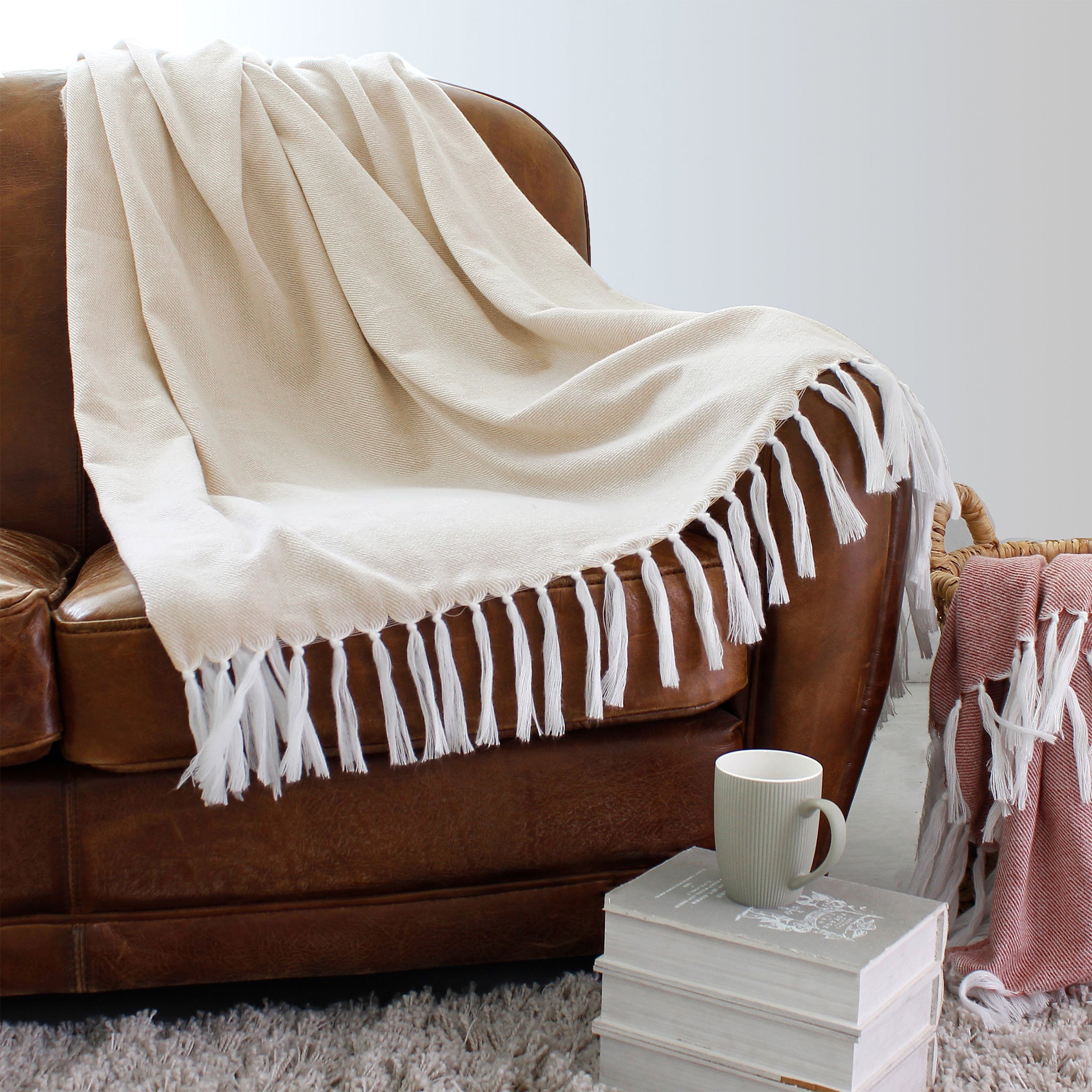 Plaid per divano (150 cm) Harmony Beige - Tessuto decorativo - Eminza
