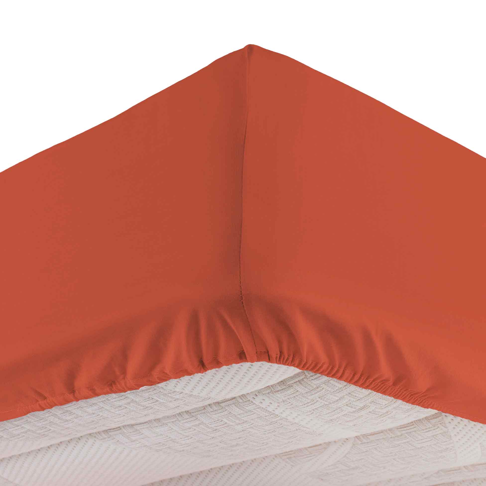 Drap housse orange terracotta bonnet 40 cm