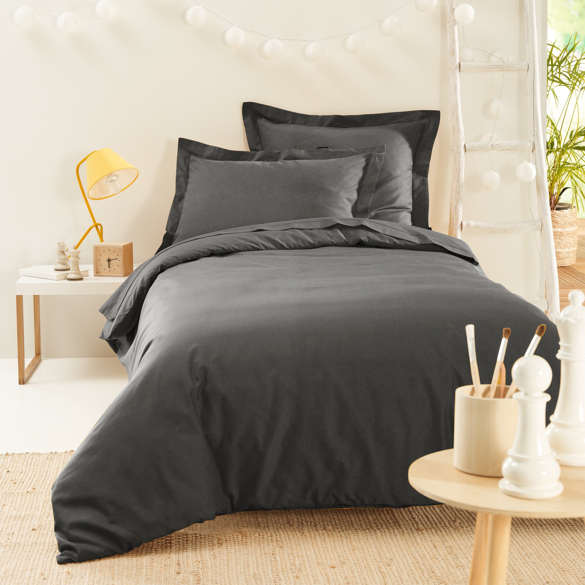 Housse de couette percale - Anthracite