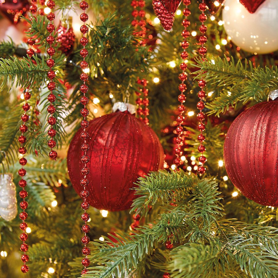 Guirlande de Noël intérieure en plume perlée pour sapin 184 cm DECORIS
