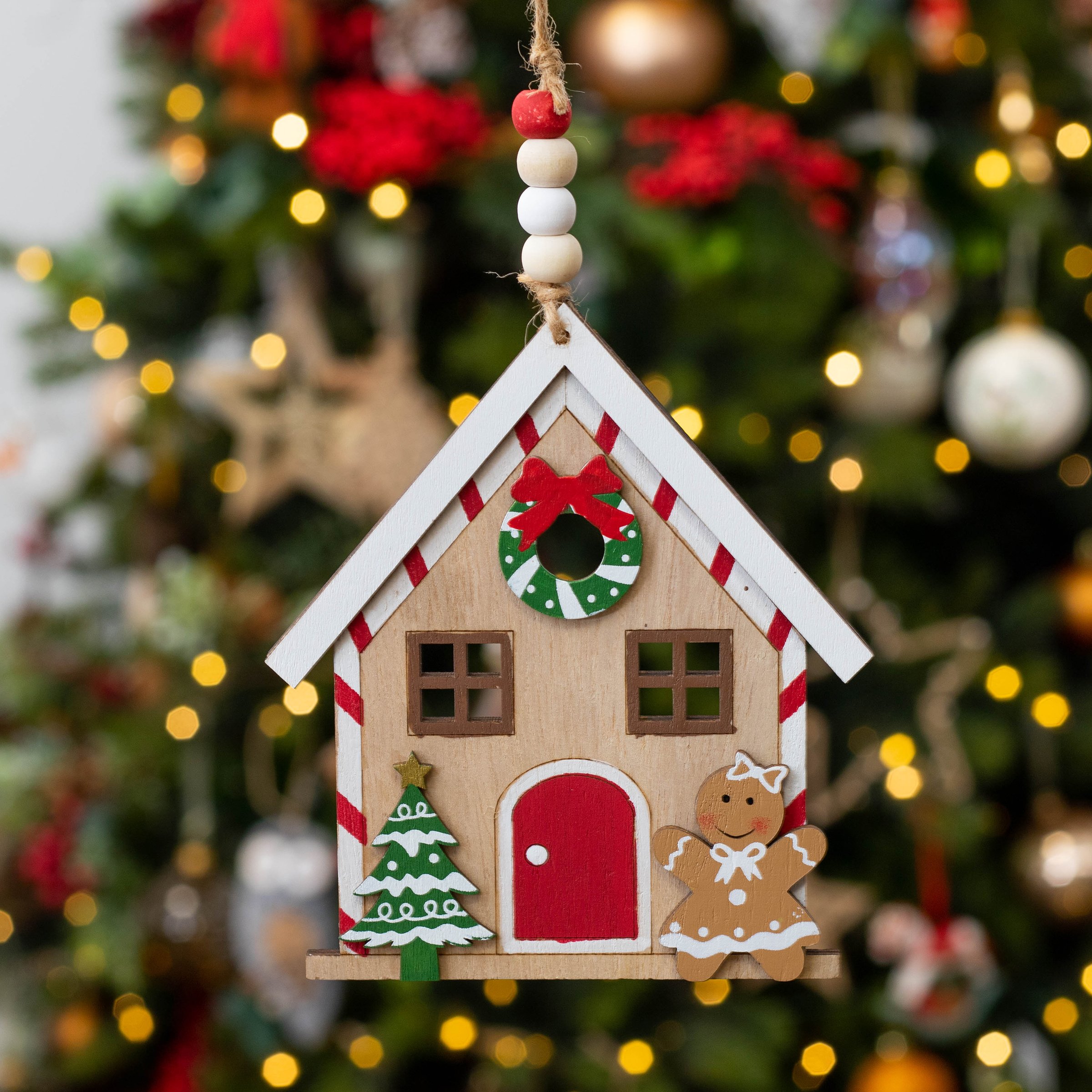 12 Décorations De Noël Maison En Pain D’épice - Ornements Suspendus Colorés Pour Sapin, Fenêtre, Cheminée - Cadeau Festif Mignon