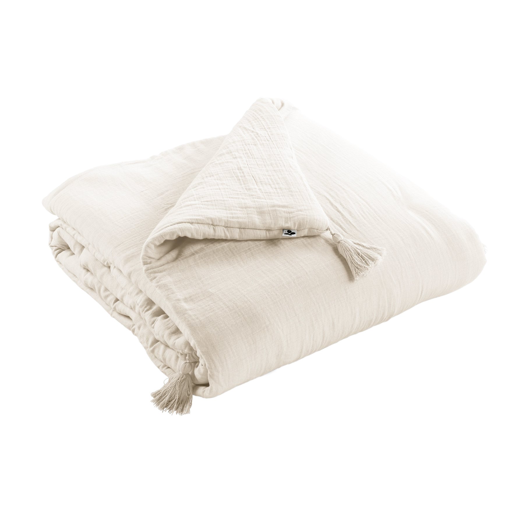 Biancheria Da Letto In Garza Di Cotone Angelina - Copripiumone 240x260 + 2 Federe 63x63 - Colore Salvia