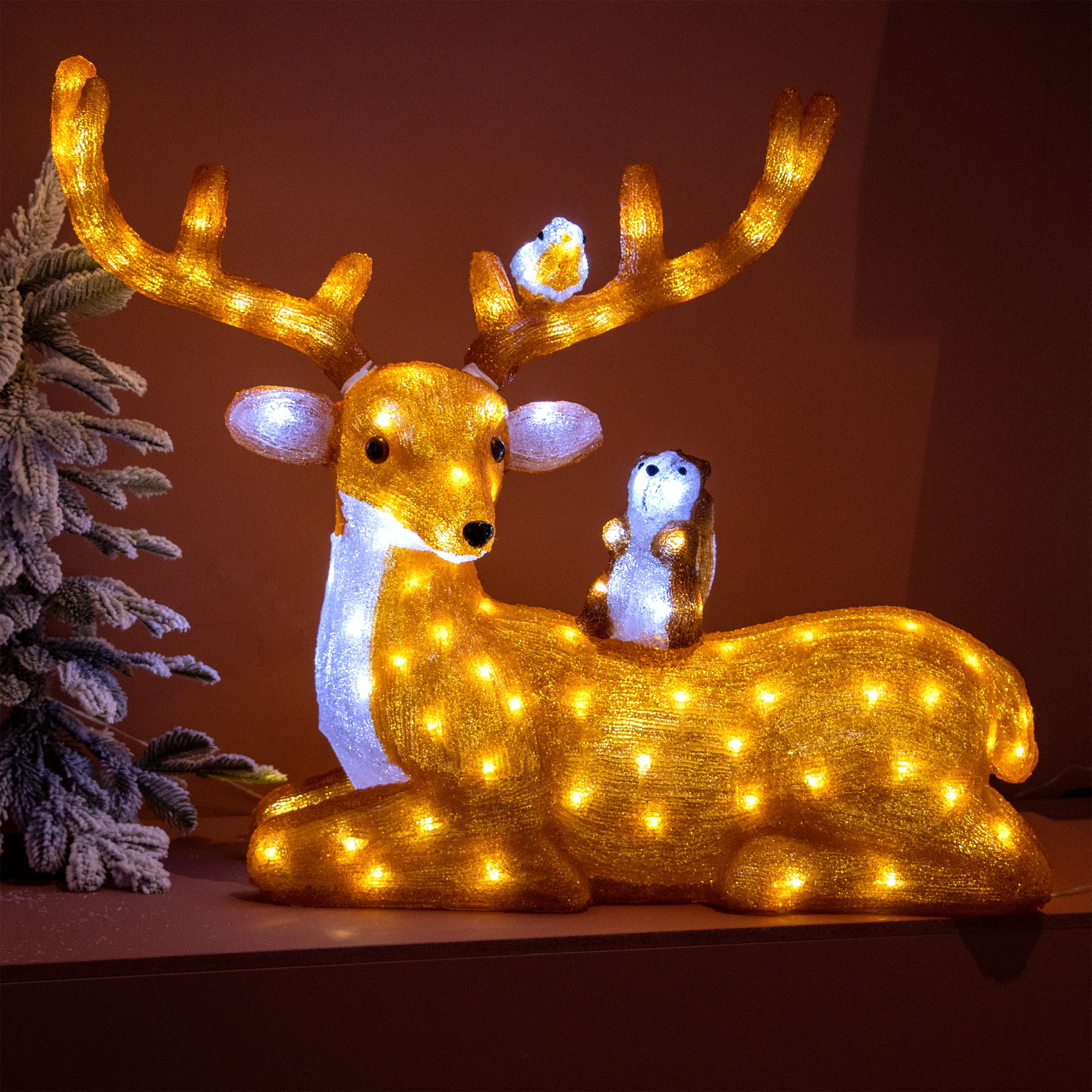 Lumière de renne, décorations d'extérieur Noël renne éclairé