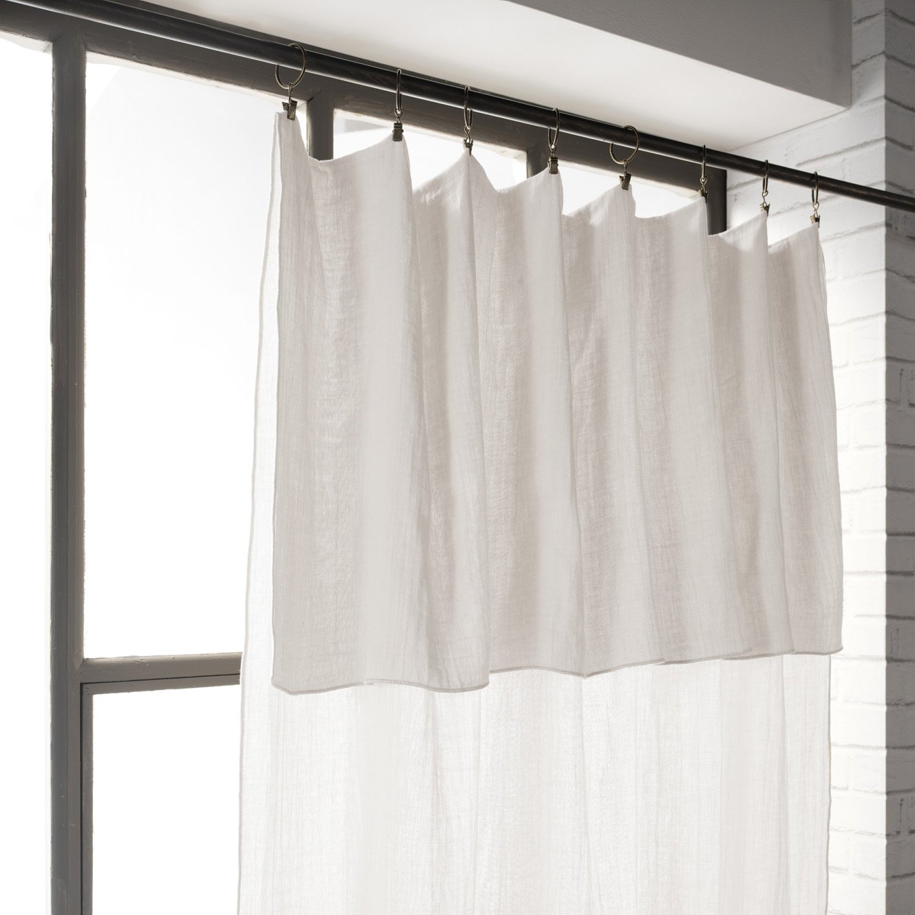 Tenda regolabile lino lavato (140 x max 270 cm) Louise Bianco - Tende/Tende  trasparenti/ Tende a rullo - Eminza