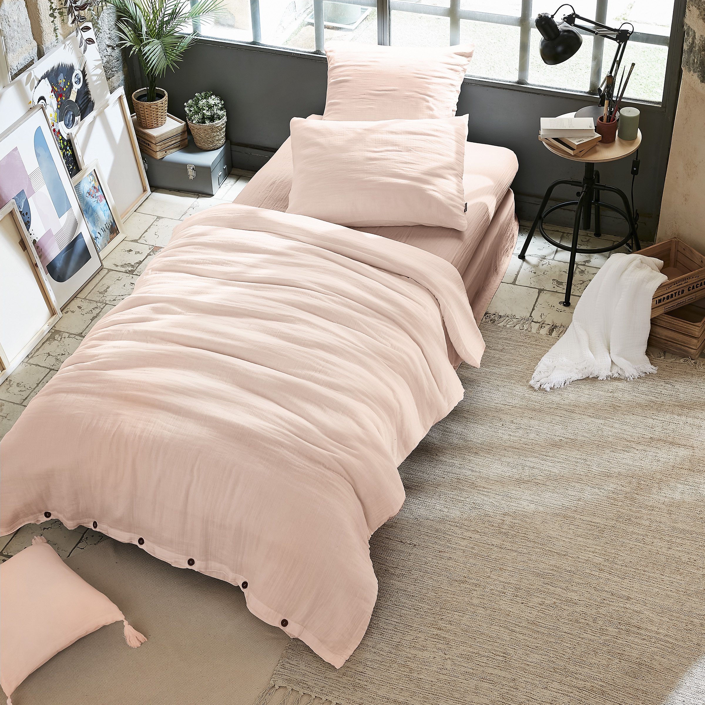 Couette Bicolore Bébé 100x140 Cm - Douce, Réversible, Facile à Entretenir - Blush/Ash Roses Par Mon PTIT DODO