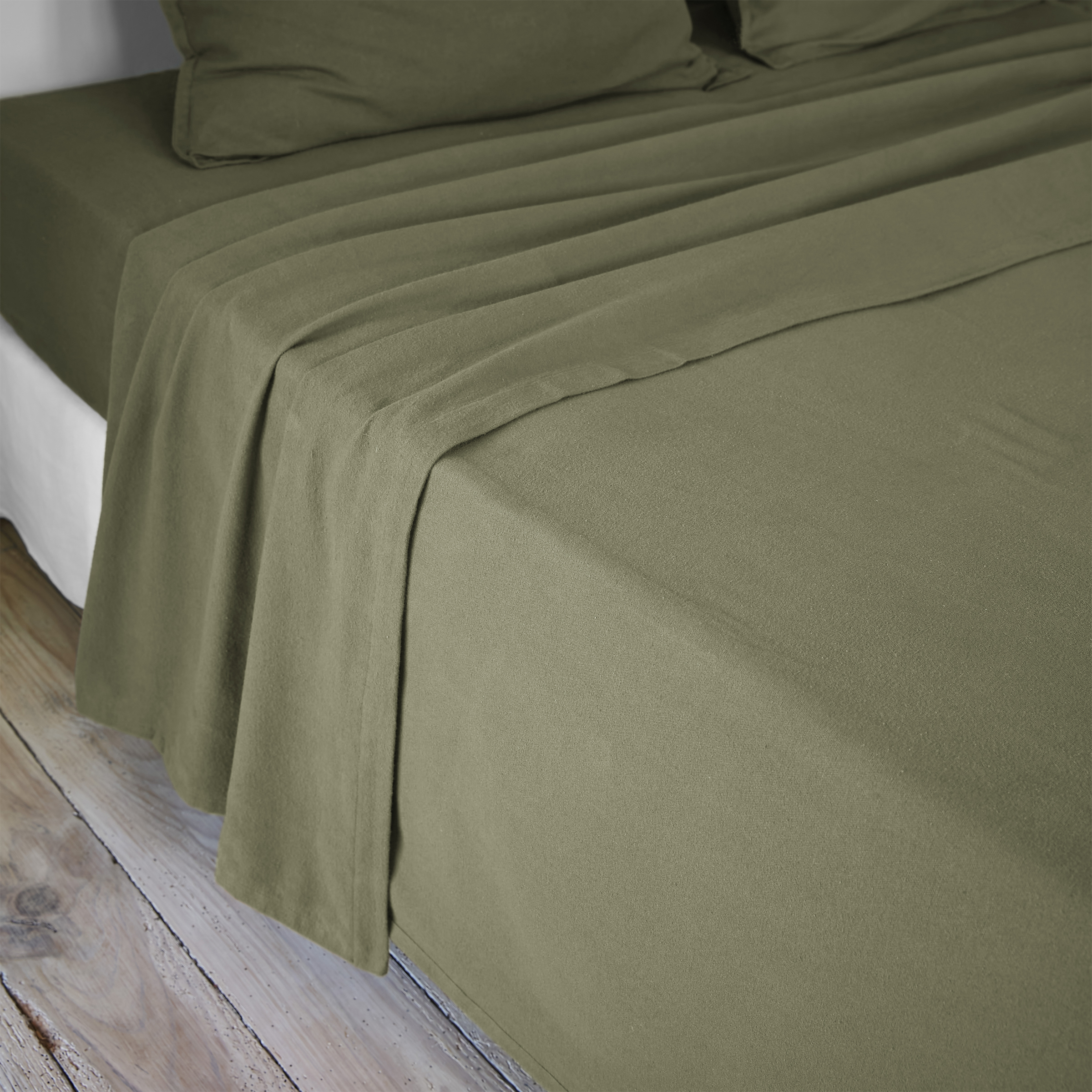Sábana bajera en franela de algodón (160 cm) Théa Verde romero - Ropa de  cama - Eminza