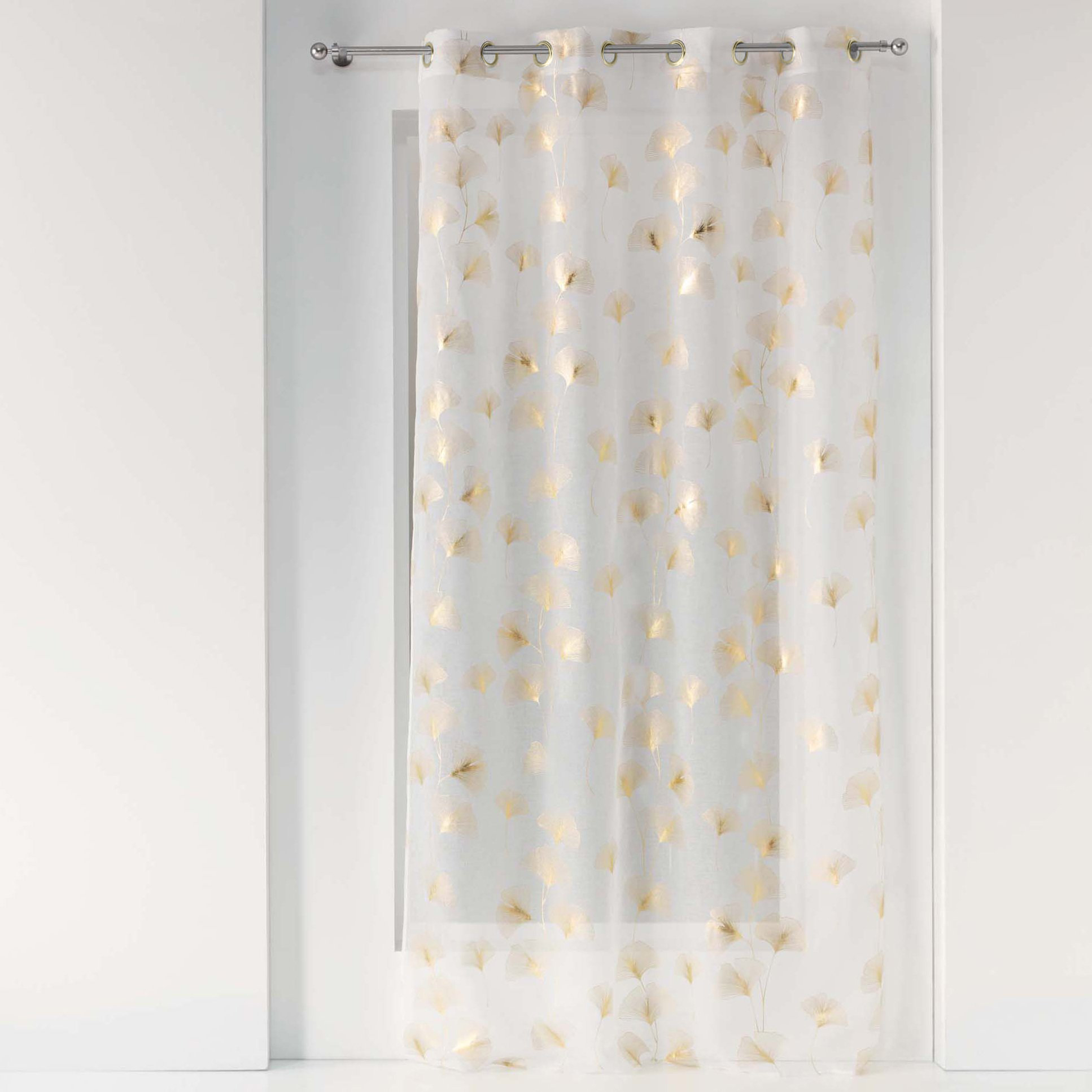 Tende per tende da doccia con motivo Art Deco in oro e bianco per