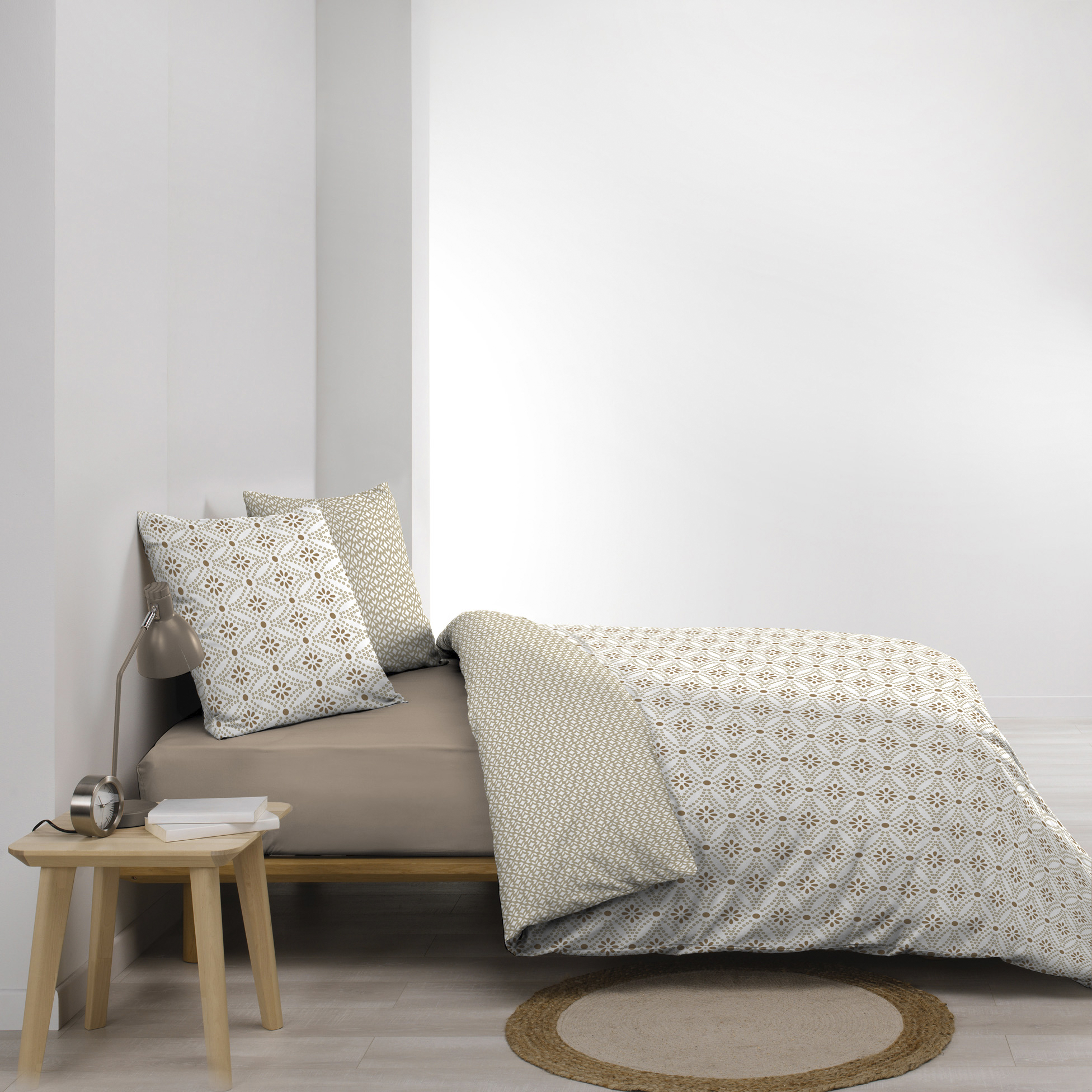 Copripiumino Matrimoniale 240x220 Cm In Cotone Beige - Bellini