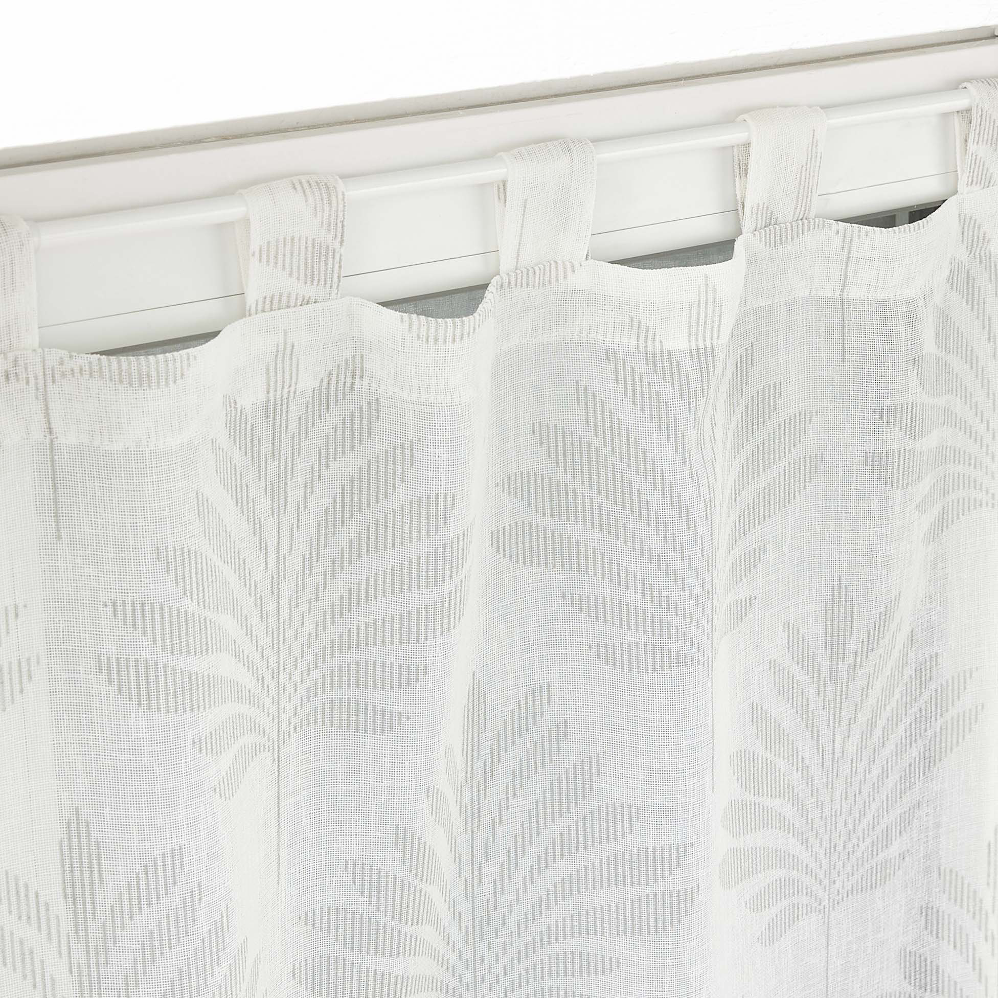 Voilages à Passants Douceur D'Intérieur - Paire 2x (60x120 Cm) Karla Taupe - Voile Tissé Appliqué - Filtre Lumière Ambiance Romantique