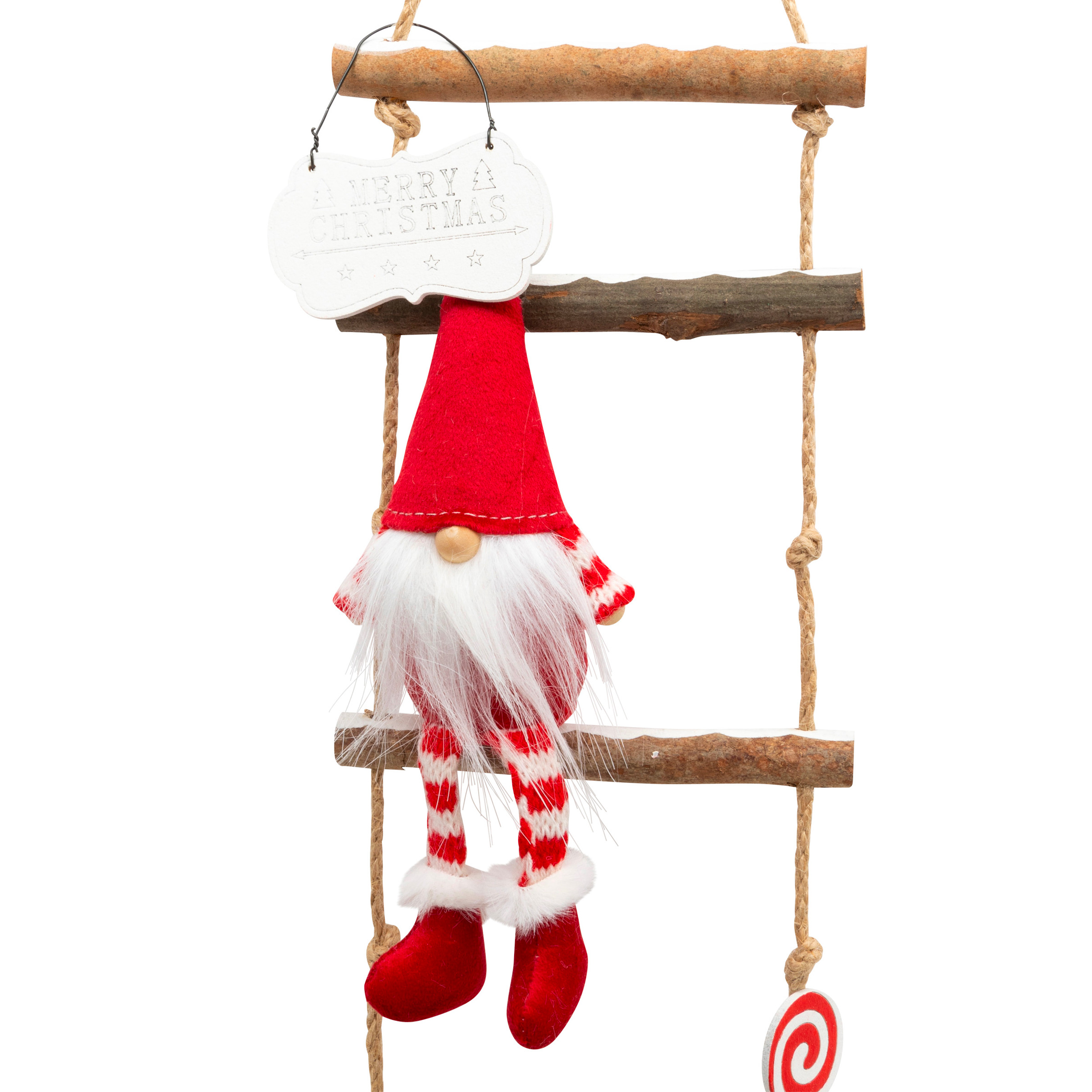 Escalera de madera para colgar (H115 cm) Los duendes traviesos Rojo
